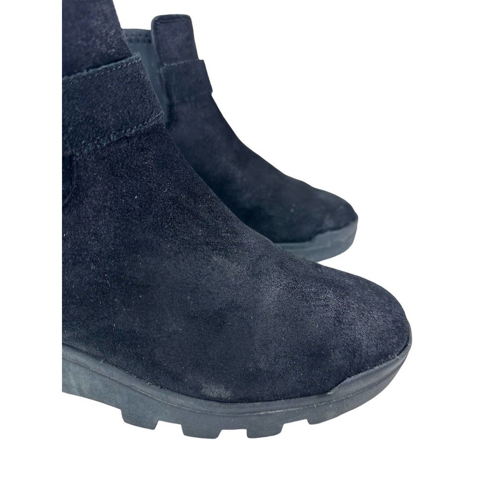 Eileen Fisher Splash Waterproof Suede Bootie Ankle Boots Size 9.5 Wedge Black - Picture 8 of 15